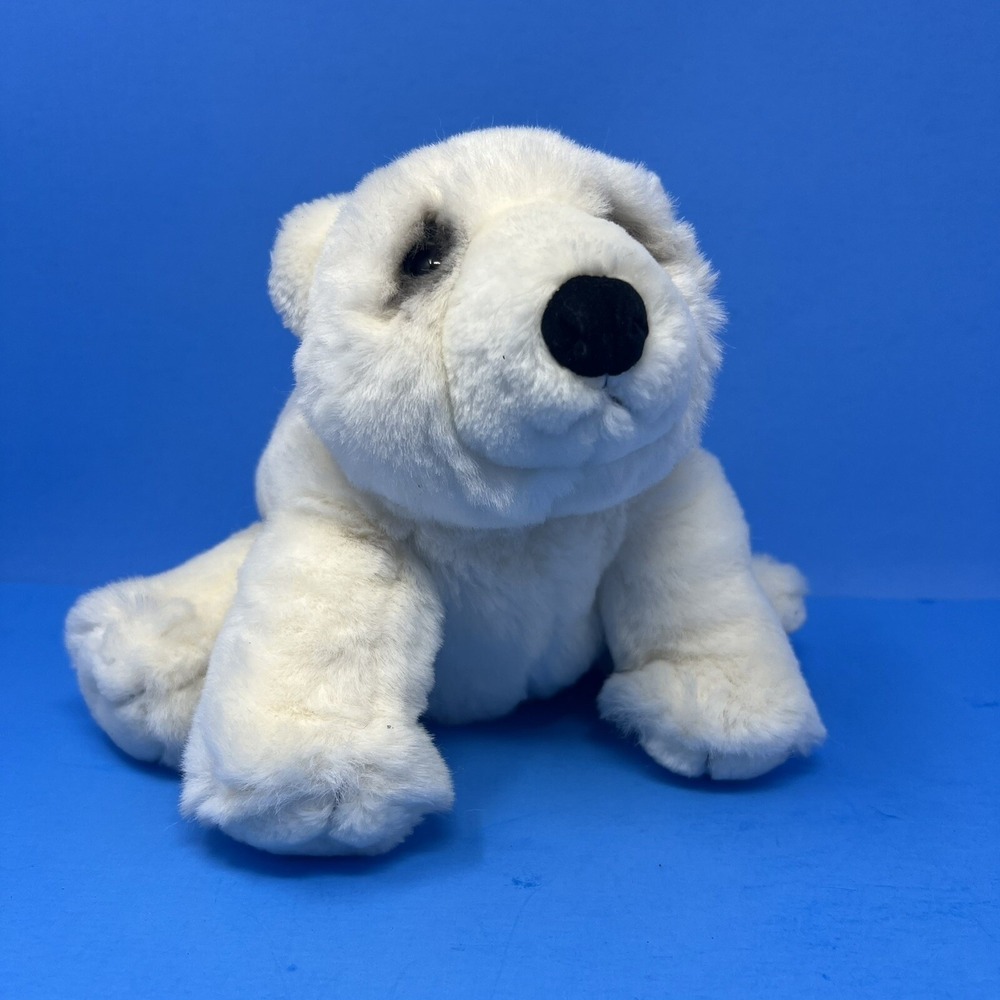 Dakin Lou Rankin Polar Bear Plush White 9 inches Furry Soft Toy Stuffed Animal..